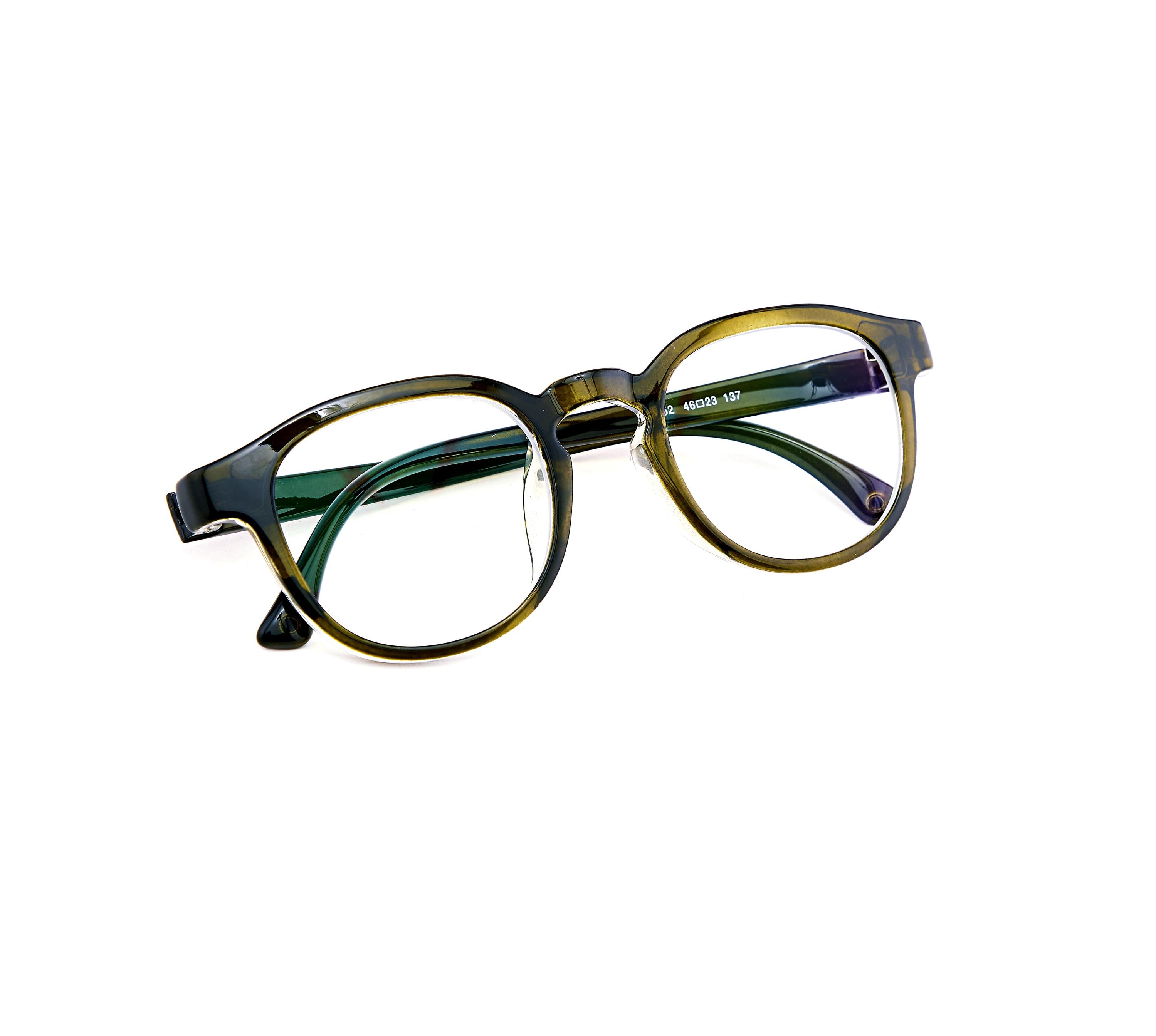 Olive Green Acetate Eyeglasses | Korean Design Unisex Glasses — view 4