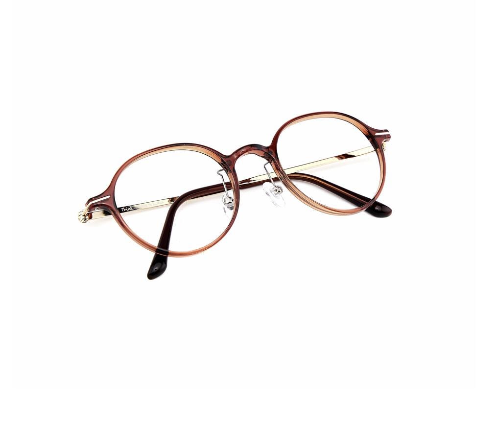 Ultem Round Eyeglasses | Lightweight Korean Glasses | Brown Round Optical Frame | Made in Korea — view 5