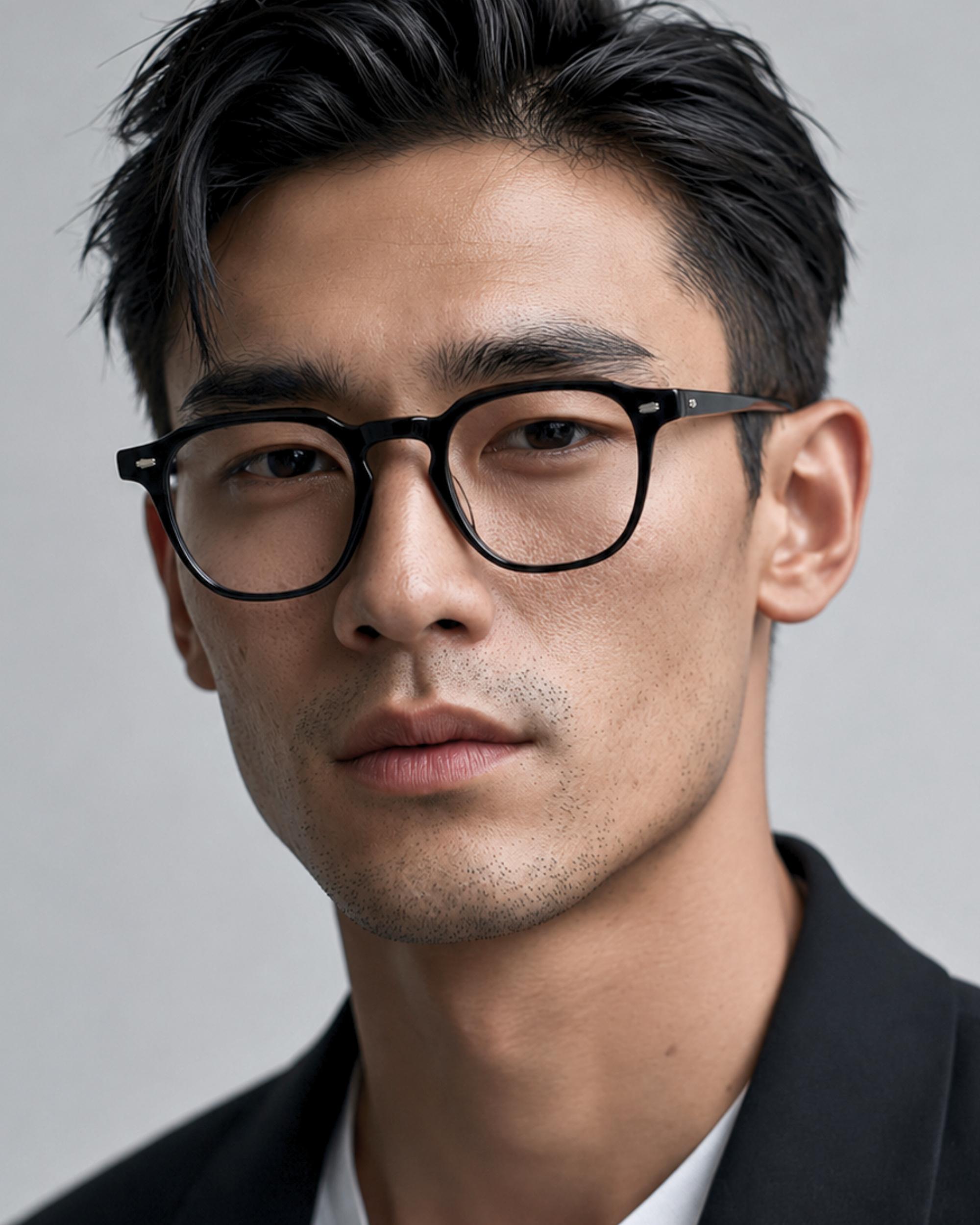 Minimalist Black Acetate Eyeglasses | Korean Optical Frame | Unisex Glasses | Classic Everyday Eyewear | Made in Korea — view 4