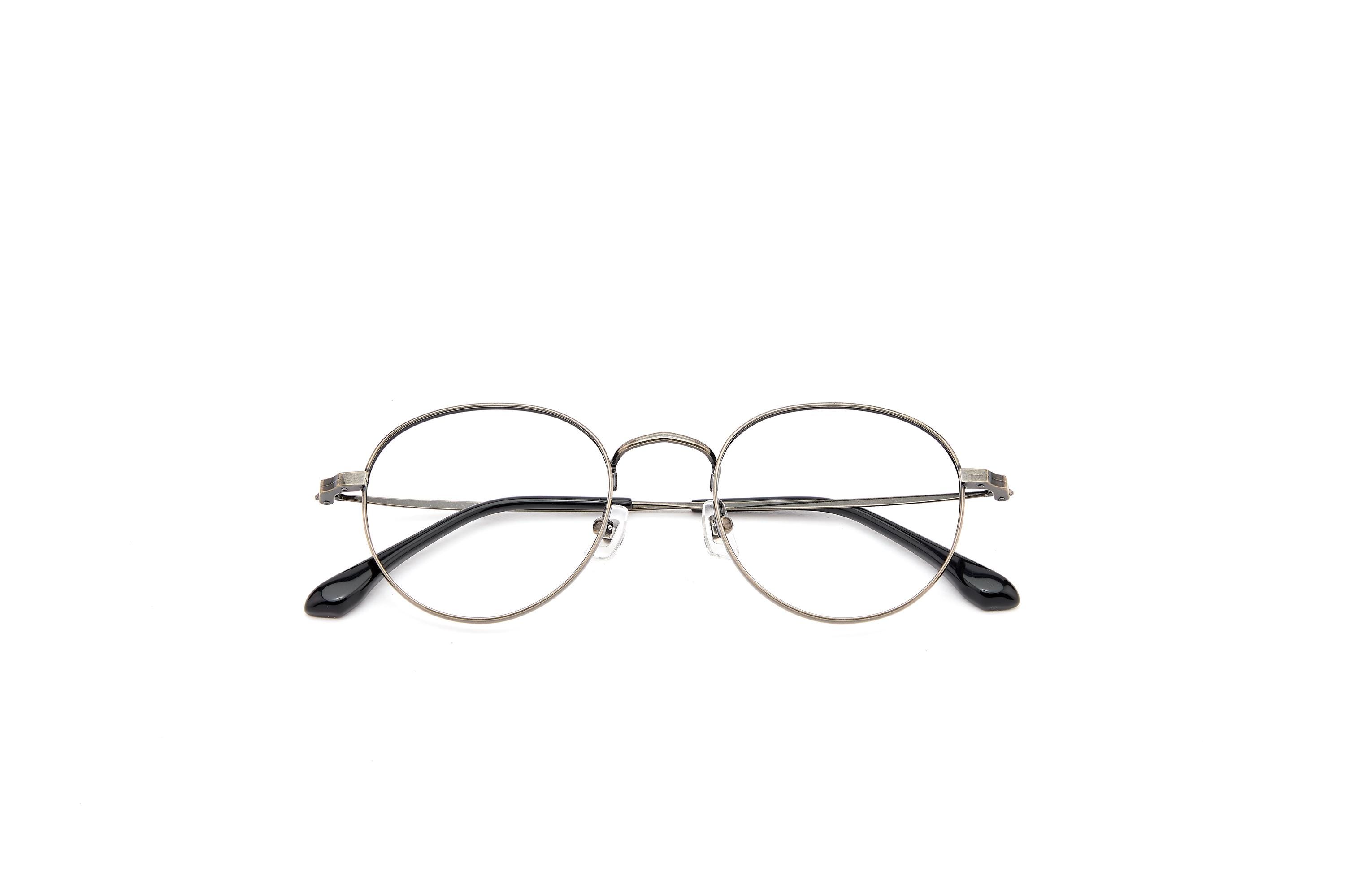 Muted Silver Metal Oval Glasses, Lightweight Korean Minimal Eyewear — view 5