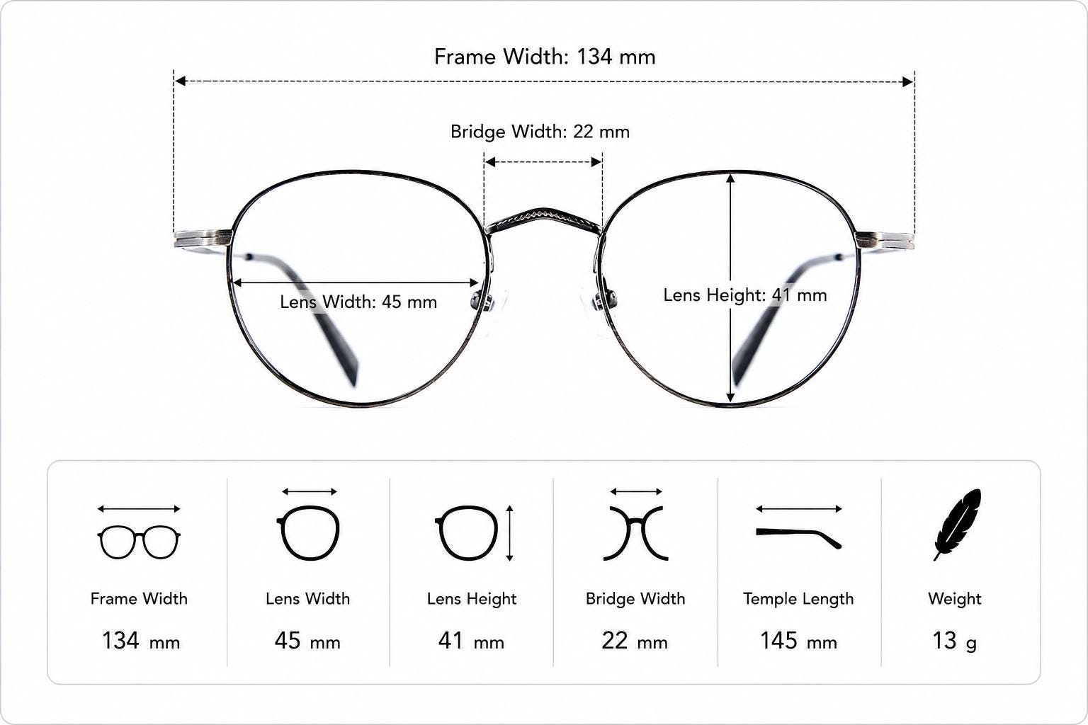 Minimal Round Metal Frame | Lightweight Everyday Comfort — view 8