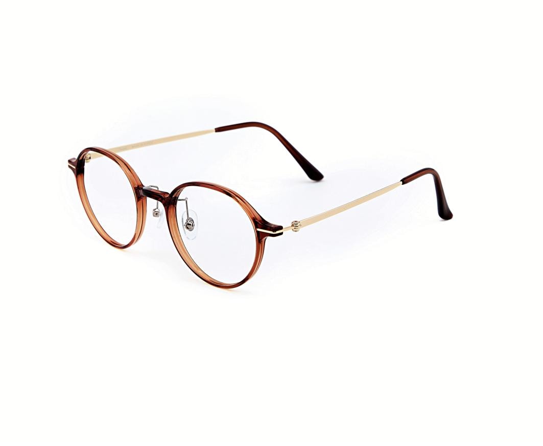 Ultem Round Eyeglasses | Lightweight Korean Glasses | Brown Round Optical Frame | Made in Korea — view 3
