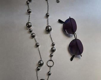 Metal Beaded Eyewear Necklace | Glasses Holder Necklace | Statement Bead Necklace | Functional Jewelry | Minimalist Unisex Necklace