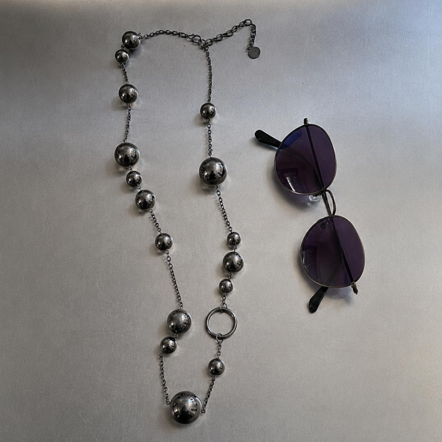 Metal Beaded Eyewear Necklace | Glasses Holder Necklace | Statement Bead Necklace | Functional Jewelry | Minimalist Unisex Necklace