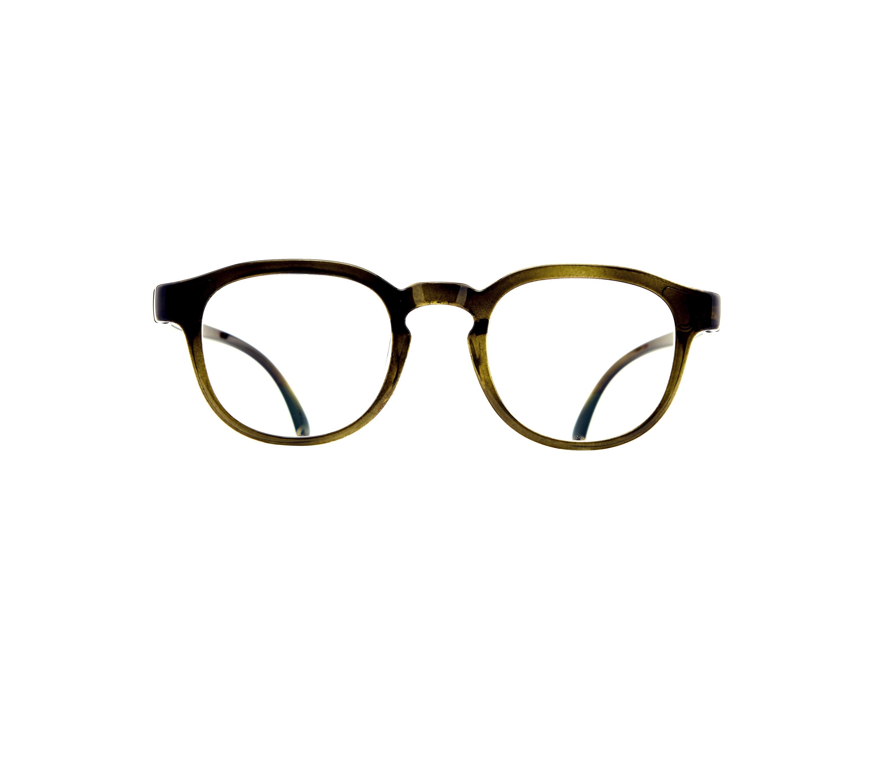 Olive Green Acetate Eyeglasses | Korean Design Unisex Glasses — view 2
