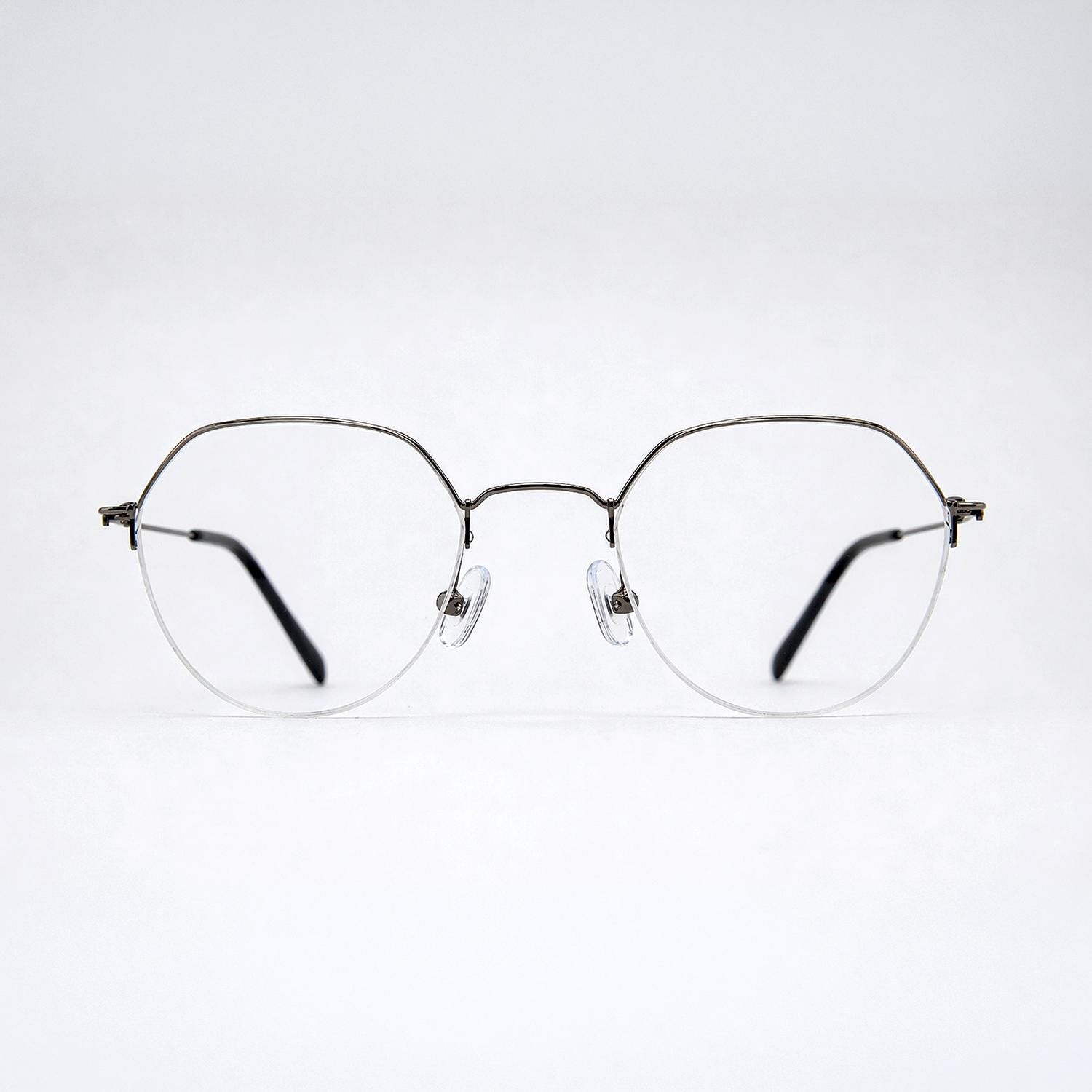 Minimal Half-Rim Metal Eyeglasses – Ultra Lightweight Korean Design, Asian Fit — view 2