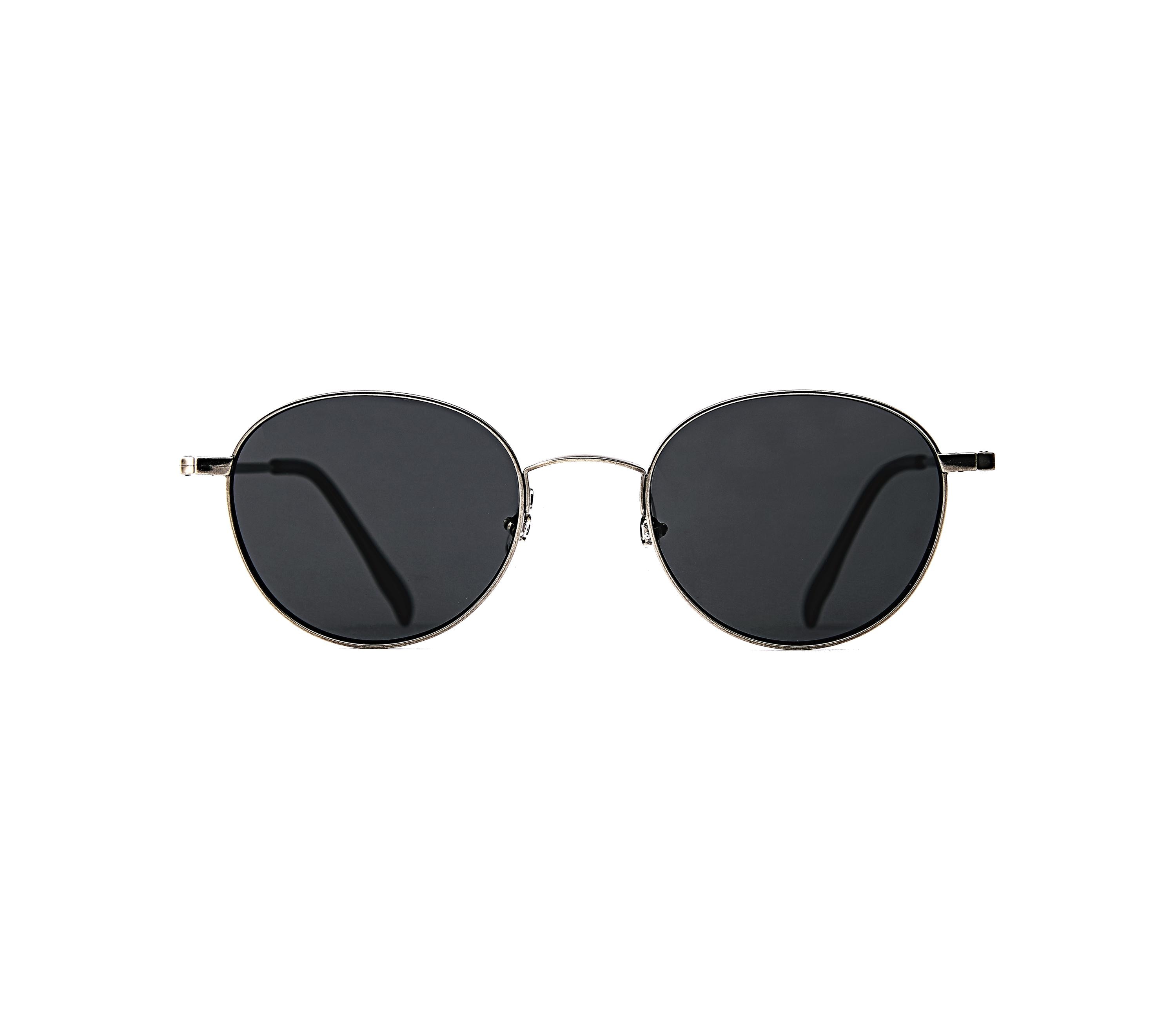 Minimal Round Metal Sunglasses, Lightweight Korean Design Eyewear — view 2