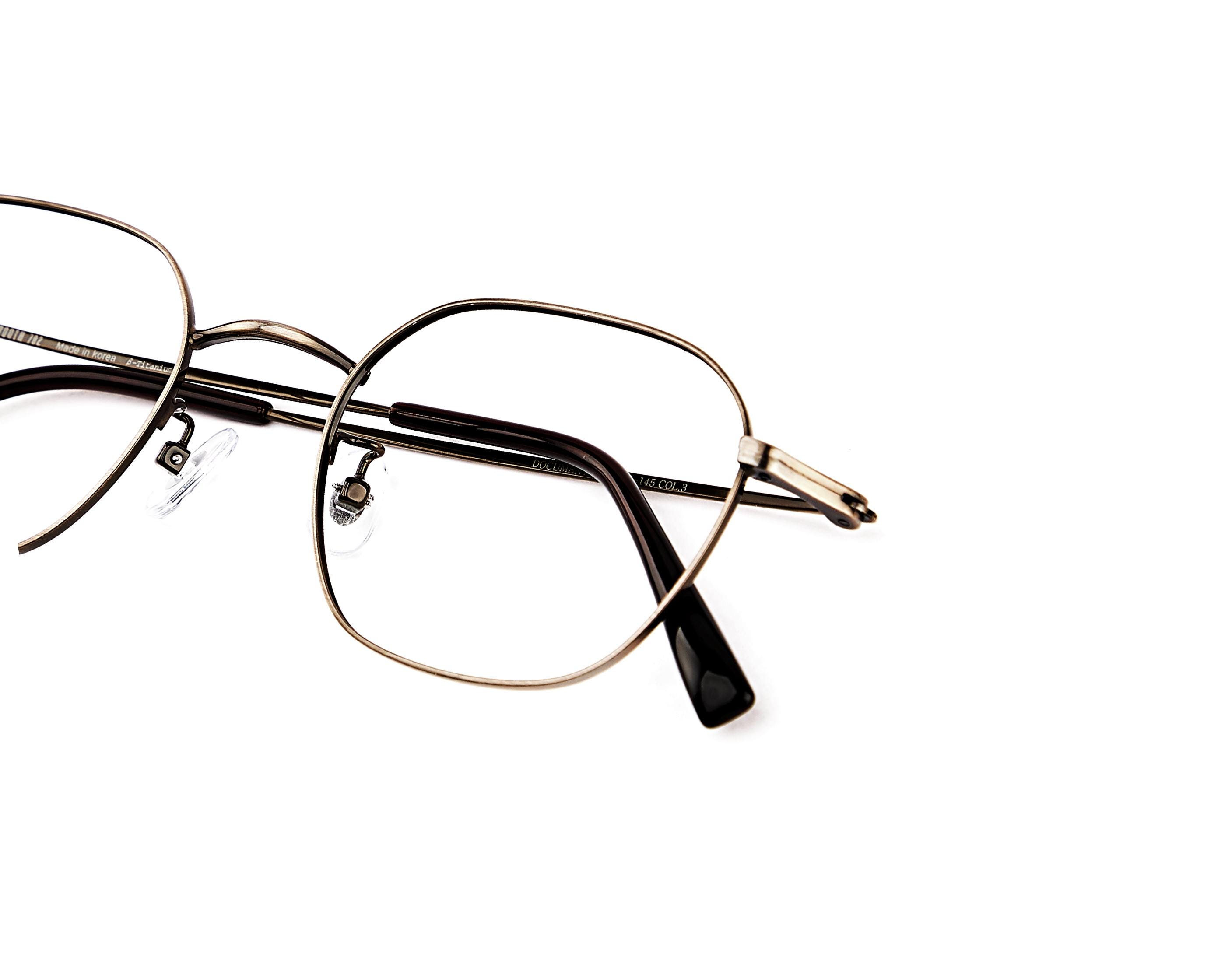 Minimal Gold Square Metal Glasses, Lightweight Korean Design Eyewear — view 7