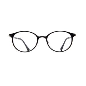 Pode incluir: Um par de &oacute;culos com arma&ccedil;&otilde;es finas, pretas e arredondadas com lentes transparentes. Os &oacute;culos t&ecirc;m uma ponte estreita que liga os dois aros circulares, com hastes pretas finas que se estendem para fora em cada lado da arma&ccedil;&atilde;o.