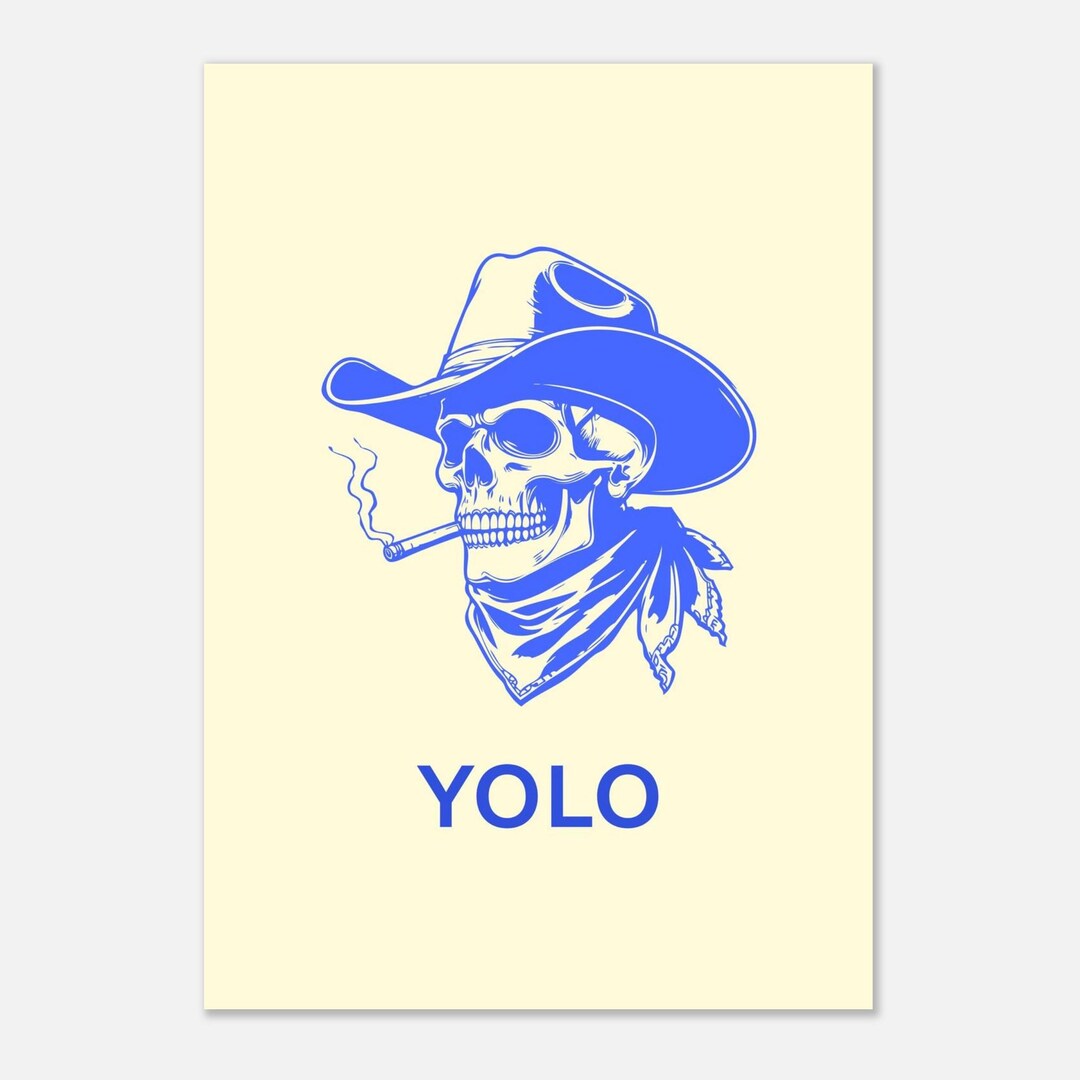 Yolo Skull Poster I Edgy Wall Art I A2 (42 X 59.4 Cm) Semi-matte Paper ...