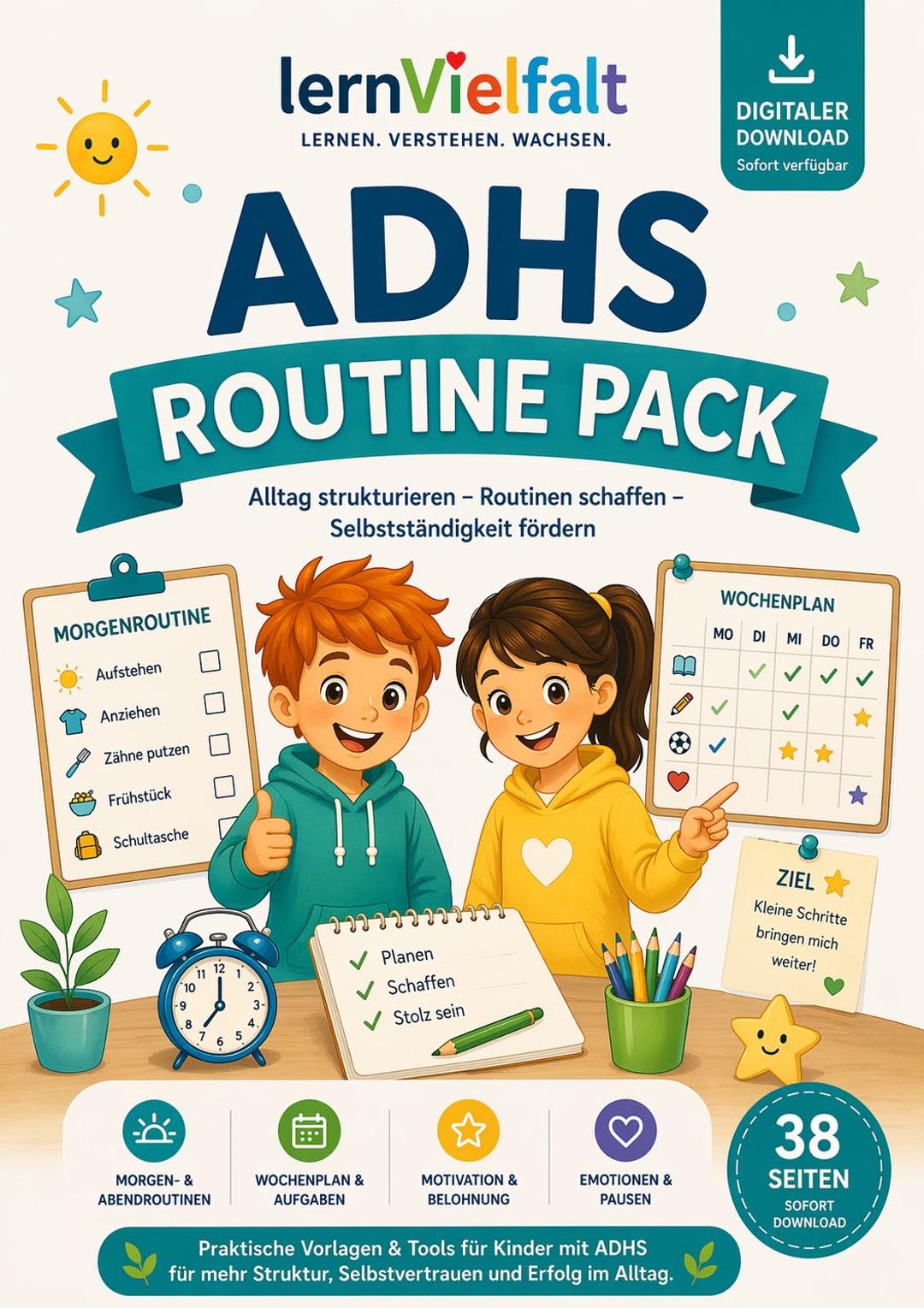 ADHD Routine Pack for Kids PDF | Structure + Daily Routine for Home ...