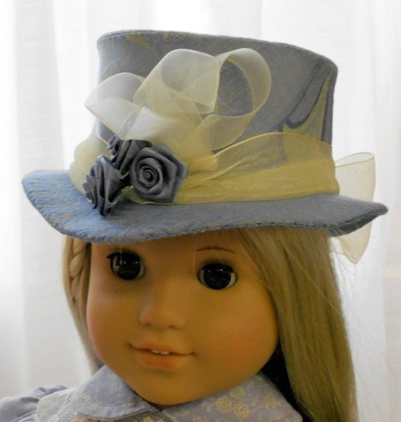 American Girl Doll Clothes Doll Hat Slate Blue Top Hat Etsy