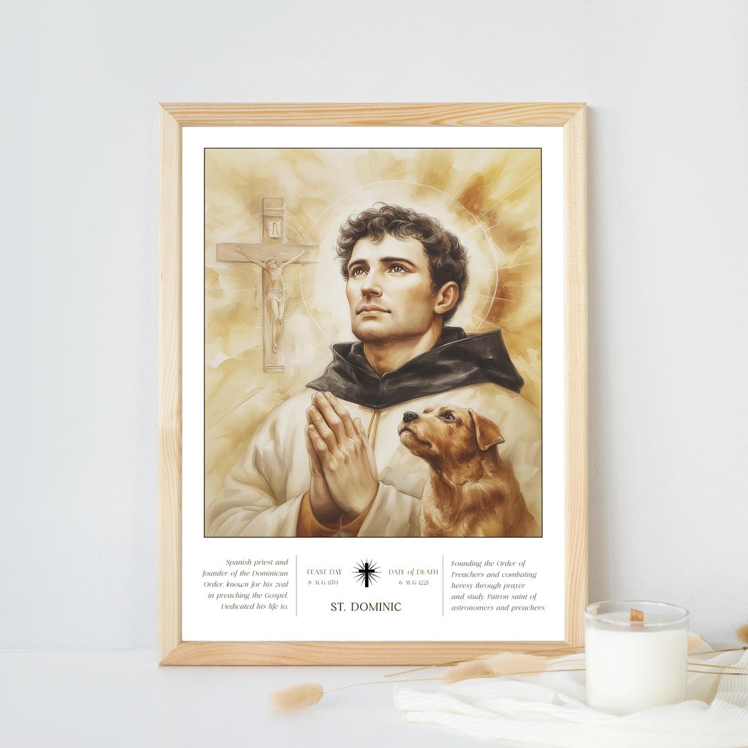 St. Dominic Watercolor Print | Sacred Art | Patron Saint of Preachers ...