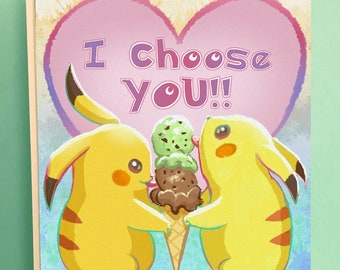 Pikachu Valentine's Day Card