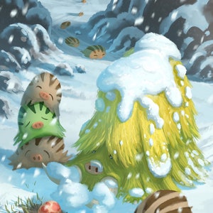Piloswine Mushroom Hunting Art Print