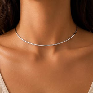 925 Sterling Silver Choker Necklace, Knot Collar, Handmade Jewelry Gift for Her