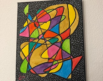 Peinture abstraite moderne et colorée – œuvre originale peinte à la main