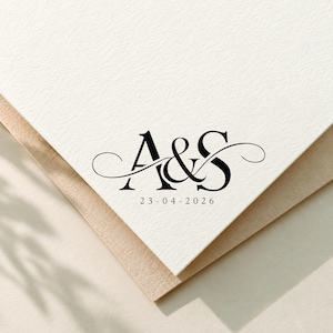 Logo met monogram voor een bruiloft op maat | Elegante initialen, branding voor het bruidspaar (digitale download)