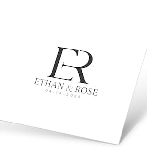 Custom Wedding Monogram Logo, Personalized Couple Initials Design, Elegant Wedding Branding, Digital Download