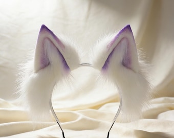 Diadema de orejas de gato de piel sintética, orejas de cosplay de anime, disfraz kawaii