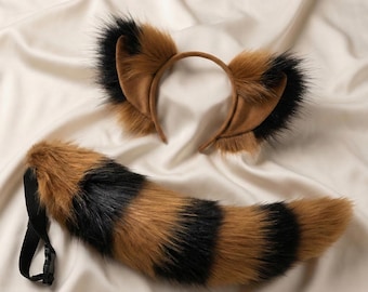 Pelzigen Ohr und Schwanz Set, Kunstpelz Cosplay Kostüm, mehrere Farben