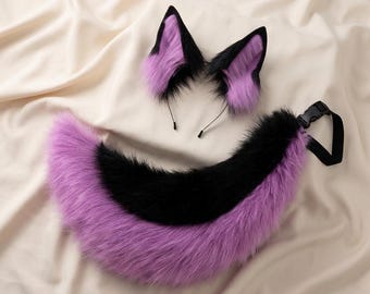 Fluffy Cat Ear and Tail Set, Cosplay Kawaii Furry Accessory