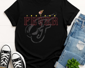Koszulka w stylu Indiana Fever Basketball Jersey, spersonalizowany prezent dla fana sportu, koszulka z grafiką retro