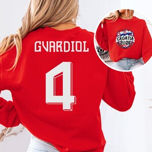 Kroatië dubbelzijdig voetbalshirt stijl cadeau, Gvardiol #4 sterspeler graphic T-shirt, voetbalfans geïnspireerd wereldtoernooi voetbalfans T-shirt uniseks afbeelding 12