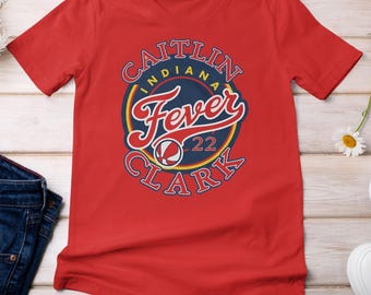 Caitlin Fever #22 Shirt, Basketball Indiana Jersey Personalized Gift For Him Retro Graphic Tee, Custom Gift For Sports Fan Unisex TShirt