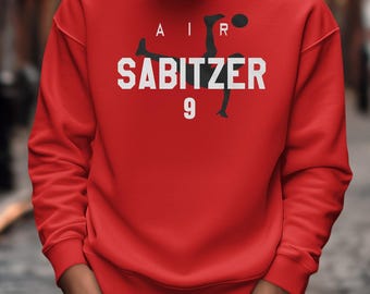 Prezent dla Austria Football, koszulka piłkarska Air Sabitzer nr 9 z grafiką, styl Mistrzostw Świata USA 2026, koszulka unisex inspirowana animowanym gwiazdorem