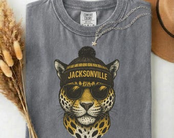 Comfort Colors Jacksonville Football Mascot T-Shirt, Retro Jaguar Fan Shirt