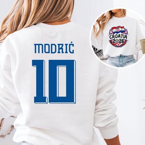 Cadeau style maillot de football croate recto-verso, t-shirt graphique joueur étoile Modric # 10 inspiré des fans de football du tournoi mondial, t-shirt unisexe image 12
