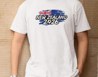 Football Supporters Sports Gift, New Zealand Flag Animated Tribute Fans Graphic Tee, Soccer World Tournament Inspired Unisex T-Shirt