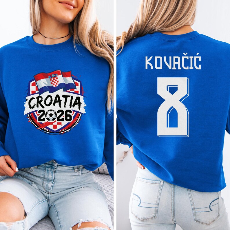 Croatia Star Player Kovacic #8 Graphic Tee, World Tournament Football Fans Gift, 2-Sided Soccer Jersey Style Soccer Unisex T-Shirt image 4