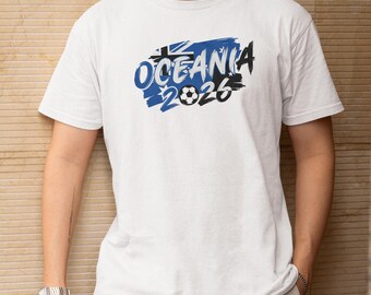 Football Supporters Sports Gift, Soccer World Tournament Inspired Design, Oceania Flag Animated Tribute for Fans Graphic Tee Unisex T-Shirt