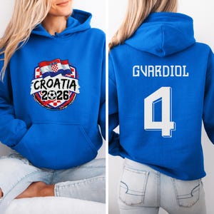 Kroatië dubbelzijdig voetbalshirt stijl cadeau, Gvardiol #4 sterspeler graphic T-shirt, voetbalfans geïnspireerd wereldtoernooi voetbalfans T-shirt uniseks afbeelding 3
