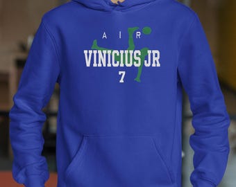 Koszulka piłkarska Air Vinicius Jr #7 w stylu animowanym, prezent dla brazylijskiej gwiazdy futbolu, koszulka unisex inspirowana turniejem World USA 2026