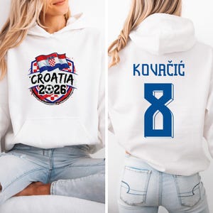 Croatia Star Player Kovacic #8 Graphic Tee, World Tournament Football Fans Gift, 2-Sided Soccer Jersey Style Soccer Unisex T-Shirt image 5