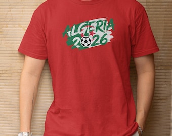 Football Supporters Sports Gift, Soccer World Tournament Inspired Design, Algeria Flag Animated Tribute for Fans Graphic Tee Unisex T-Shirt