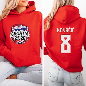 Croatia Star Player Kovacic #8 Graphic Tee, World Tournament Football Fans Gift, 2-Sided Soccer Jersey Style Soccer Unisex T-Shirt image 3