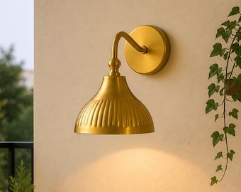 Brushed Brass Wall Sconce, Gold Vintage Wall Light Fixture, Mid Century Modern Lighting, Bedside Reading Lamp, Kitchen Wall Lamp