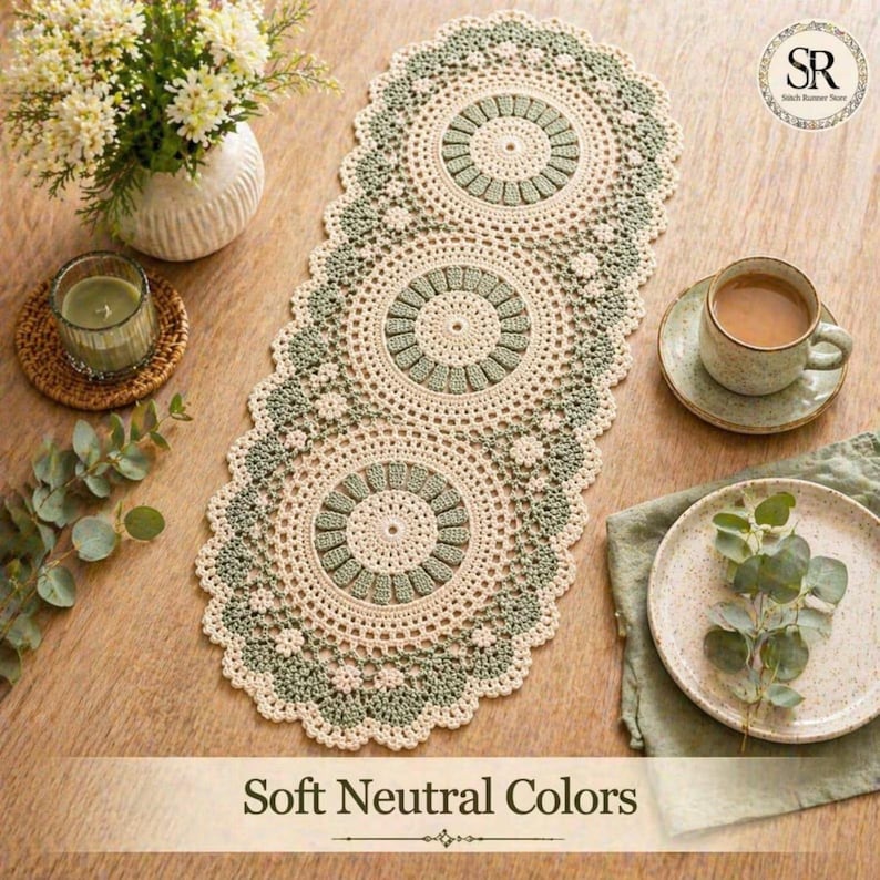 Crochet Dining Set Pattern Bundle, Table Runner, Placemat, Coaster PDF Patterns (Farmhouse Decor) image 3