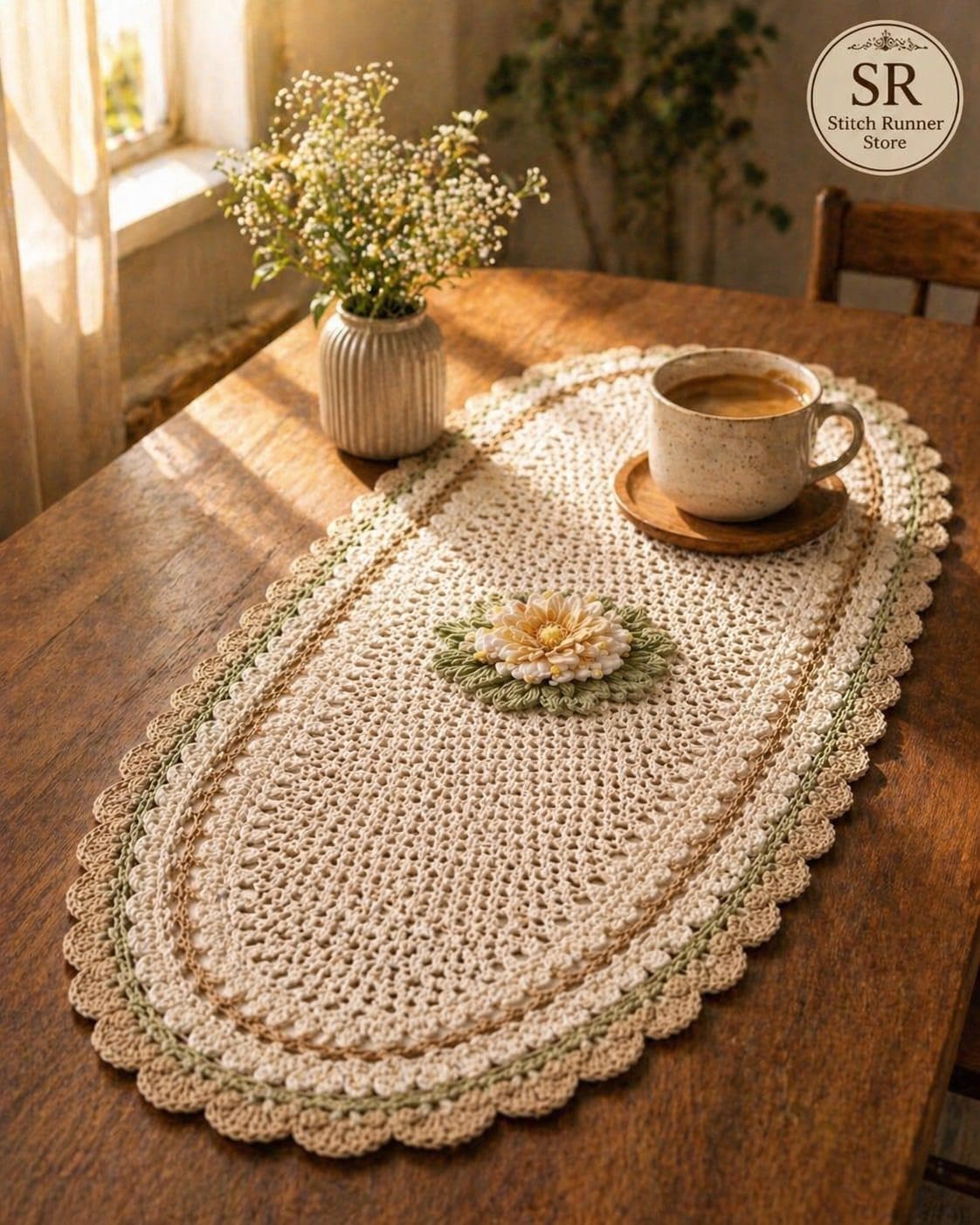 楕円形のレースドイリーパターン - Etsy 日本