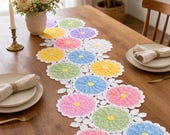 Colorful Crochet Table Runner Pattern, Round Motif Patchwork, Beginner Friendly Decor (PDF Download)