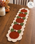 Crochet Pumpkin Table Runner Pattern (PDF), Farmhouse Fall Decor, Thanksgiving Runner