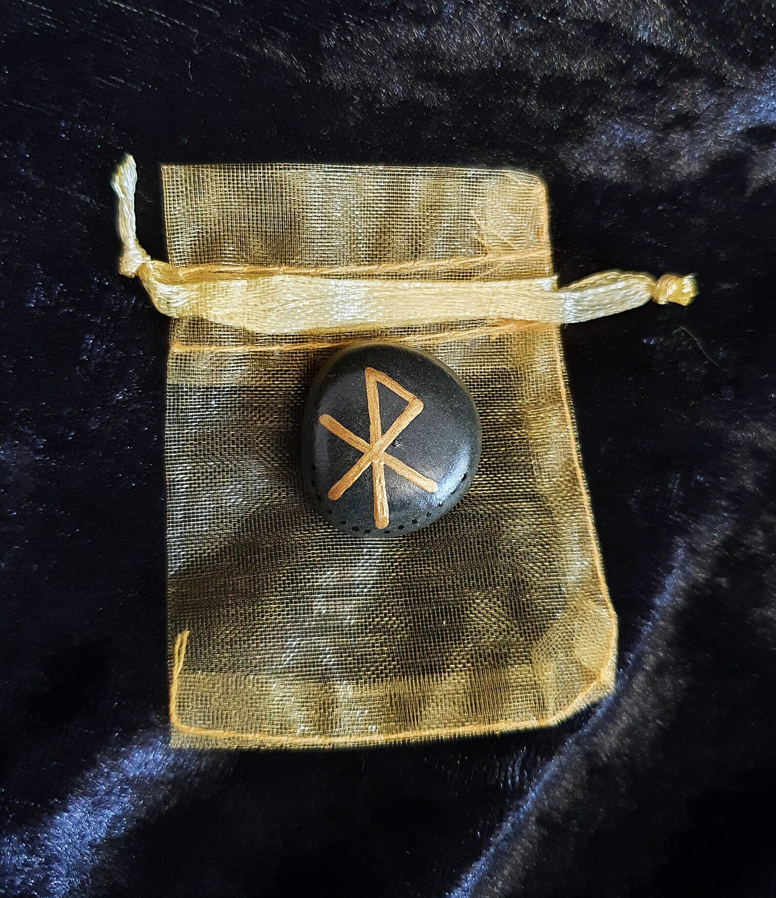 Good Luck Bind Rune Charm & Pouch. Hand Painted LUCKY Etsy