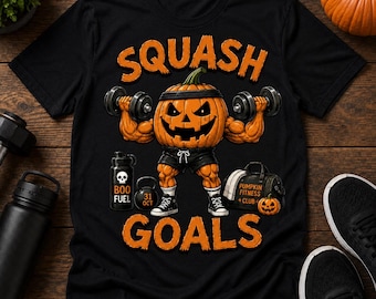 Squash Goals PNG, Halloween Gym PNG, Pumpkin Fitness Shirt Design, Funny Workout Pumpkin Sublimation PNG, Halloween Graphic Tee Digital Down
