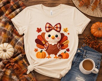 Cute Turkey PNG | Kawaii Thanksgiving Turkey PNG | Fall Sublimation Design | Autumn T-Shirt PNG | Digital Download