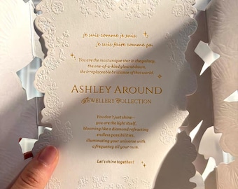 Floral Die-Cut Cotton Paper Wedding Invitation | Embossed Outer Sleeve, Custom Greeting Card