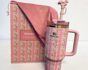 Stanley x LoveShackFancy Quencher 40oz Tumbler: Sunshine Rose Floral Gift Box